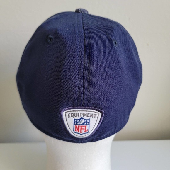 New England Patriots Reebok NFL Sideline Flex Fit Hat Cap Size L/ XL Blue Shadow - Picture 4 of 8